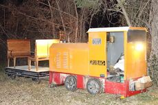 Die Lehmbahn (Feldbahn Ziegelei Landquart) wartet auf seine Passagiere - LandquartKultur, Landquart